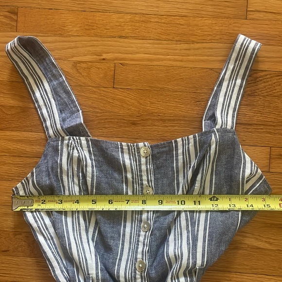 Rails Kyra Seaport Stripe Linen Blend Beachy Belted Boho Jumpsuit - Medium - Picture 12 of 12